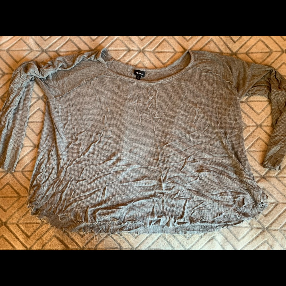 Torrid distressed hem long sleeve